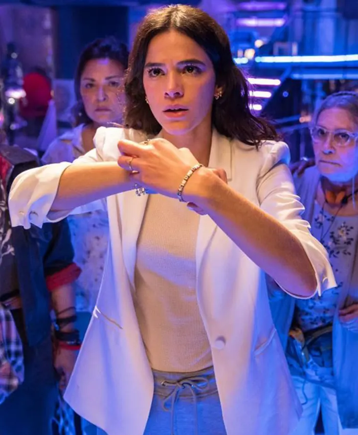 Blue Beetle 2023 Bruna Marquezine White Blazer Blue Beetle 2023 Bruna Marquezine White Blazer