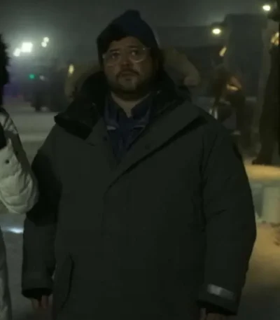 Harvey Guillén Blue Beetle 2023 Grey Coat