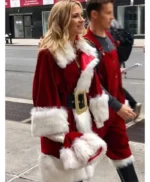 Blue Bloods Vanessa Ray Red Shearling Santa Coat