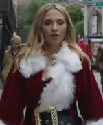 Blue Bloods Vanessa Ray Red Shearling Santa Coat