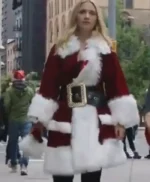 Blue Bloods Vanessa Ray Red Shearling Santa Coat