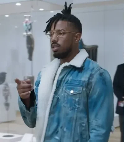 Black Panther Erik Killmonger Blue Denim Trucker Jacket