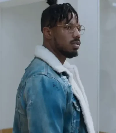 Black Panther Erik Killmonger Blue Denim Trucker Jacket