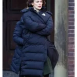 Boston Strangler 2023 Keira Knightley Blue Puffer Coat