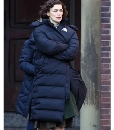 Boston Strangler 2023 Keira Knightley Blue Puffer Coat