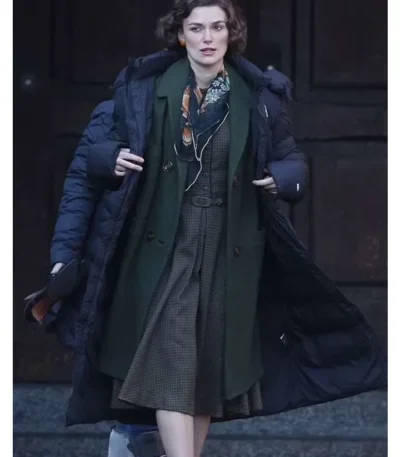 Boston Strangler 2023 Keira Knightley Blue Puffer Coat