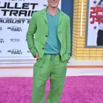 Brad Pitt Bullet Train 2022 Green Suit