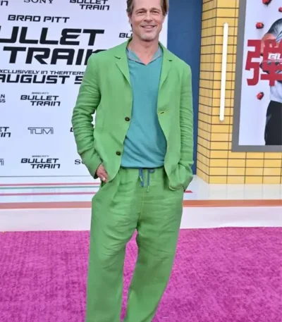Brad Pitt Bullet Train 2022 Green Suit