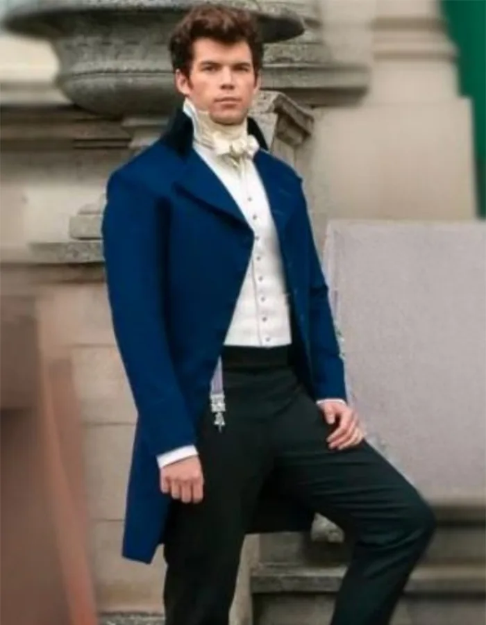 Bridgerton Colin Bridgerton Blue Cotton Tailcoat Blazer Bridgerton Colin Bridgerton Blue Cotton Tailcoat Blazer