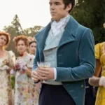 Bridgerton Colin Bridgerton Teal Velvet Long Tail Coat