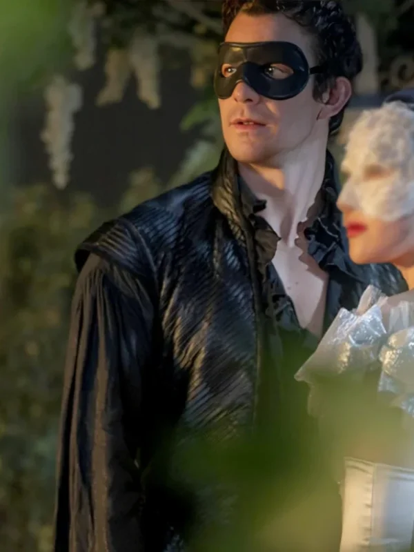 Bridgerton Luke Thompson Black Leather Vest