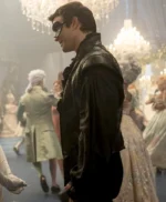 Bridgerton Luke Thompson Black Leather Vest