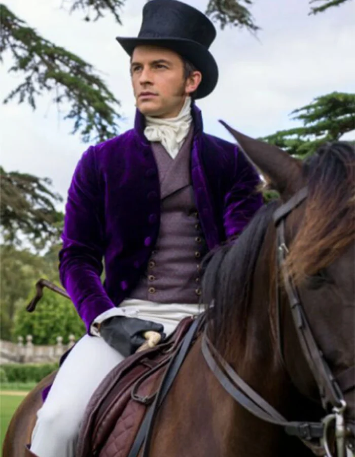 Bridgerton S02 Anthony Prince Long Purple Coat Bridgerton S02 Anthony Prince Long Purple Coat