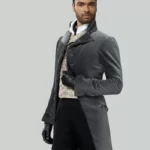 Bridgerton Simon Basset Grey Velvet Long Tailcoat