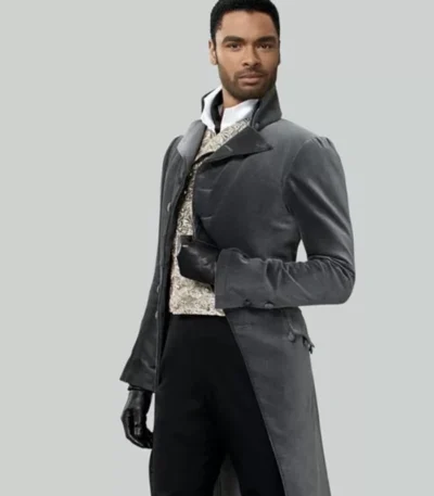 Bridgerton Simon Basset Grey Velvet Long Tailcoat