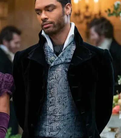 Bridgerton Simon Basset Velvet Black Long Tailcoat