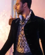 Bridgerton Simon Basset Velvet Black Long Tailcoat