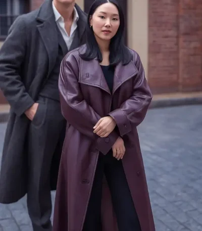 Bridgerton Sophie Baek Leather Coat