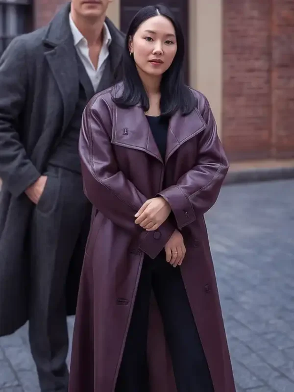 Bridgerton Sophie Baek Leather Coat