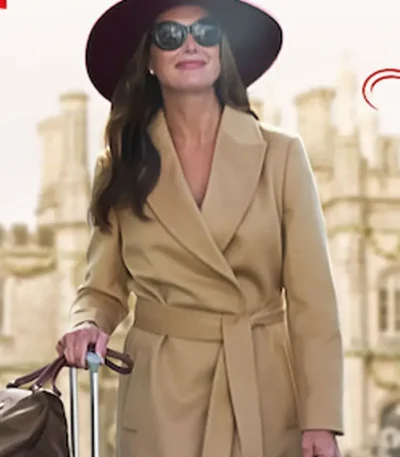 Brooke Shields A Castle for Christmas Long Trench Coat