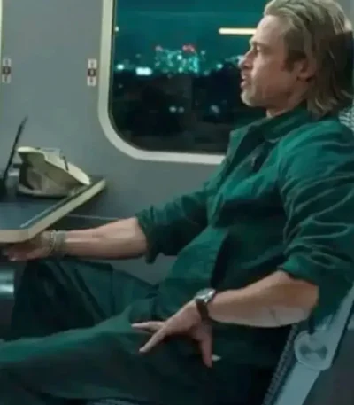Bullet Train Brad Pitt Green Cotton Jacket