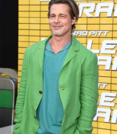 Brad Pitt Bullet Train 2022 Green Suit