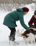 Christmas with the Campbells Brittany Snow Green Puffer Jacket