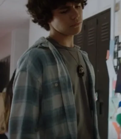 Chucky Jake Wheeler Blue Plaid Hooded Shirt