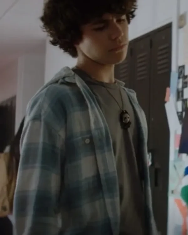 Chucky Jake Wheeler Blue Plaid Hooded Shirt