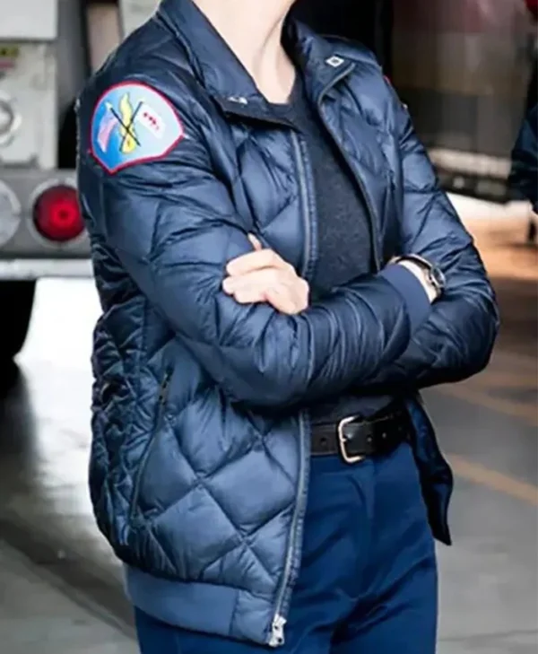 Kara Killmer Chicago Fire S10 Black Quilted Jacket