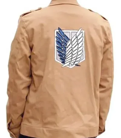 Mens Attack On Titan Beige Cotton Jacket