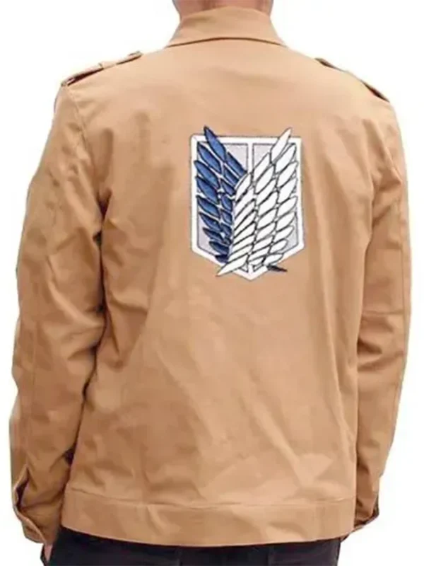 Mens Attack On Titan Beige Cotton Jacket