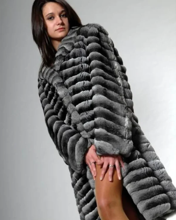 Odilia Chinchilla Fur Soft Winter Coat