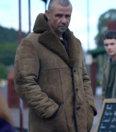 Thaddeus Bay Of Fires S01 Brown Suede Shearling Jacket