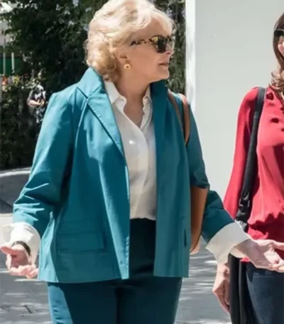 Candice Bergen Book Club The Next Chapter Blue Cotton Blazer