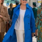 Candice Bergen Book Club The Next Chapter Blue Cotton Coat