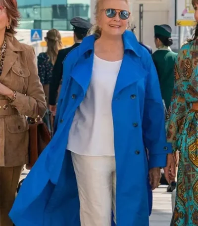 Candice Bergen Book Club The Next Chapter Blue Cotton Coat