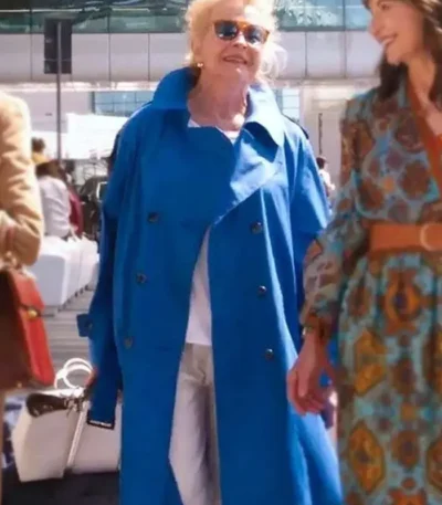 Candice Bergen Book Club The Next Chapter Blue Cotton Coat