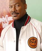 Candy Cane Lane 2023 Eddie Murphy White Bomber Jacket