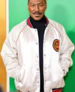 Candy Cane Lane 2023 Eddie Murphy White Bomber Jacket