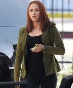 Captain America The Winter Soldier Black Widow Green Jacket