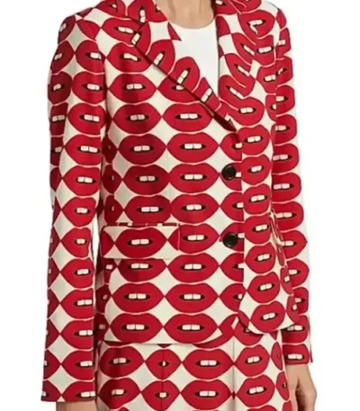 Carrie Preston Elsbeth French Kissing Printed Blazer