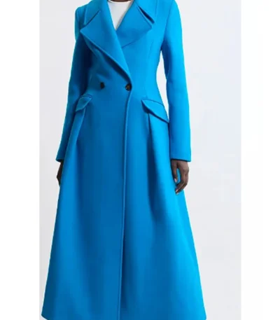 Carrie Preston Elsbeth S02 Blue Long Coat