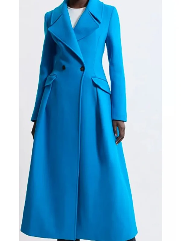 Carrie Preston Elsbeth S02 Blue Long Coat