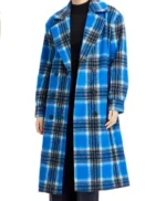 Carrie Preston Elsbeth S02 Blue Plaid Trench Coat