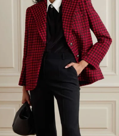 Carrie Preston Elsbeth S02 Check Red Blazer