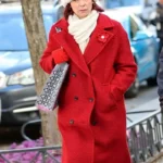 Carrie Preston Elsbeth S02 Red Double-Breasted Overcoat