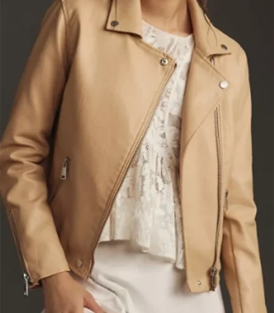Catherina Greene Days Of Our Lives Beige Leather Jacket