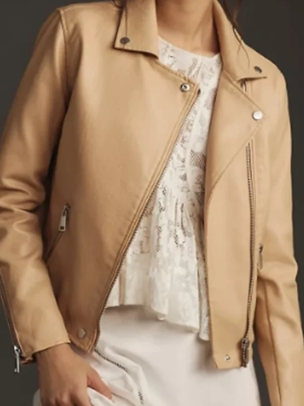 Catherina Greene Days Of Our Lives Beige Leather Jacket