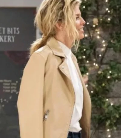 Catherina Greene Days Of Our Lives Beige Leather Jacket
